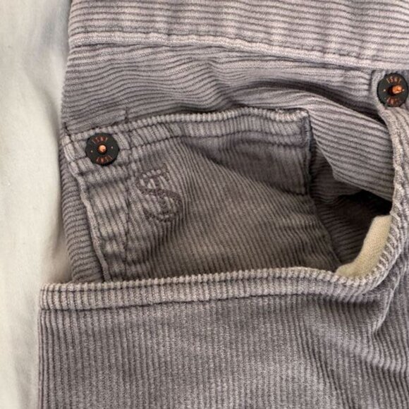Todd Snyder Straight Fit Five Pocket Corduroy Pants in Graystone, 30x30 - Picture 3 of 5